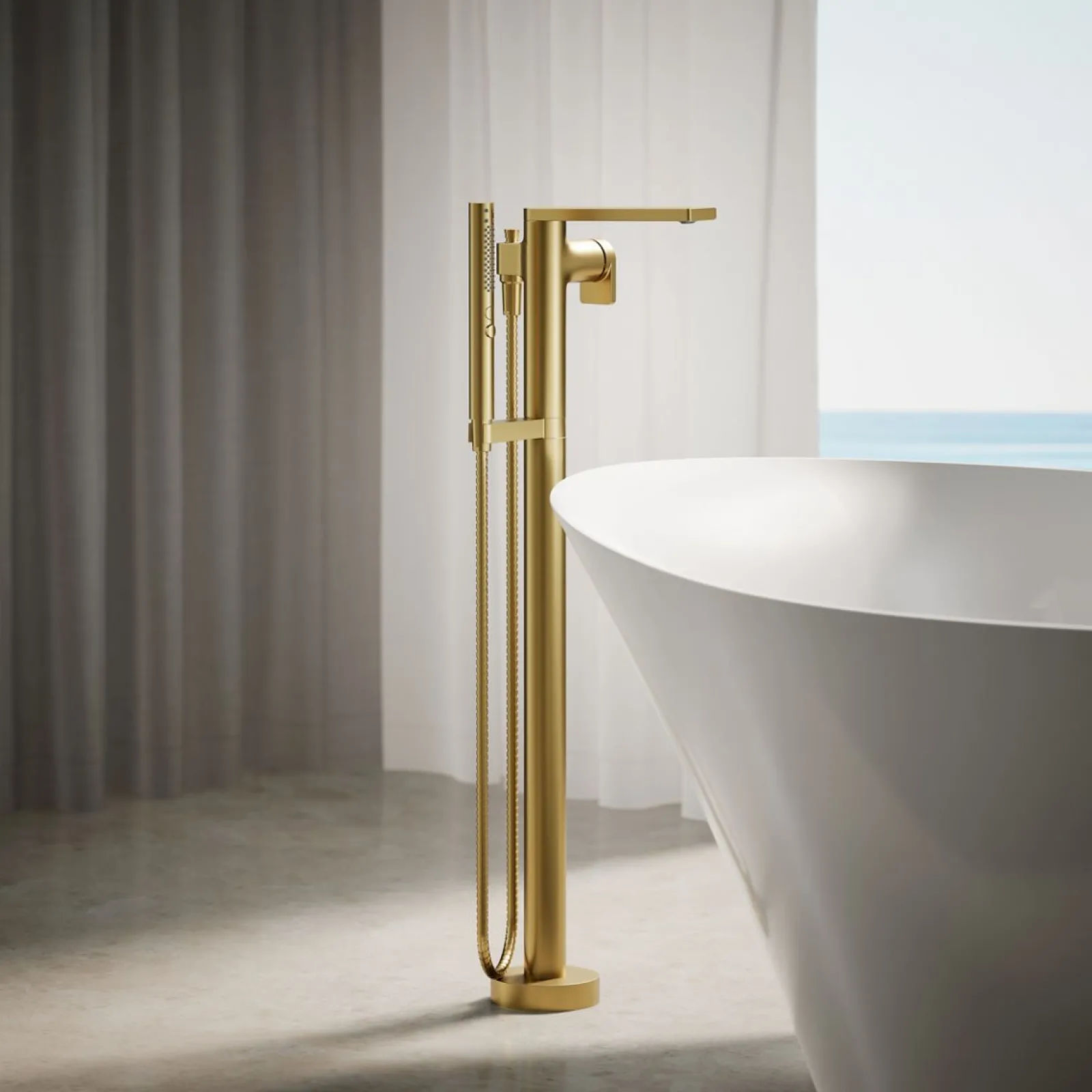 Floor-mount bath filler trim with handshower^Kohler Outlet