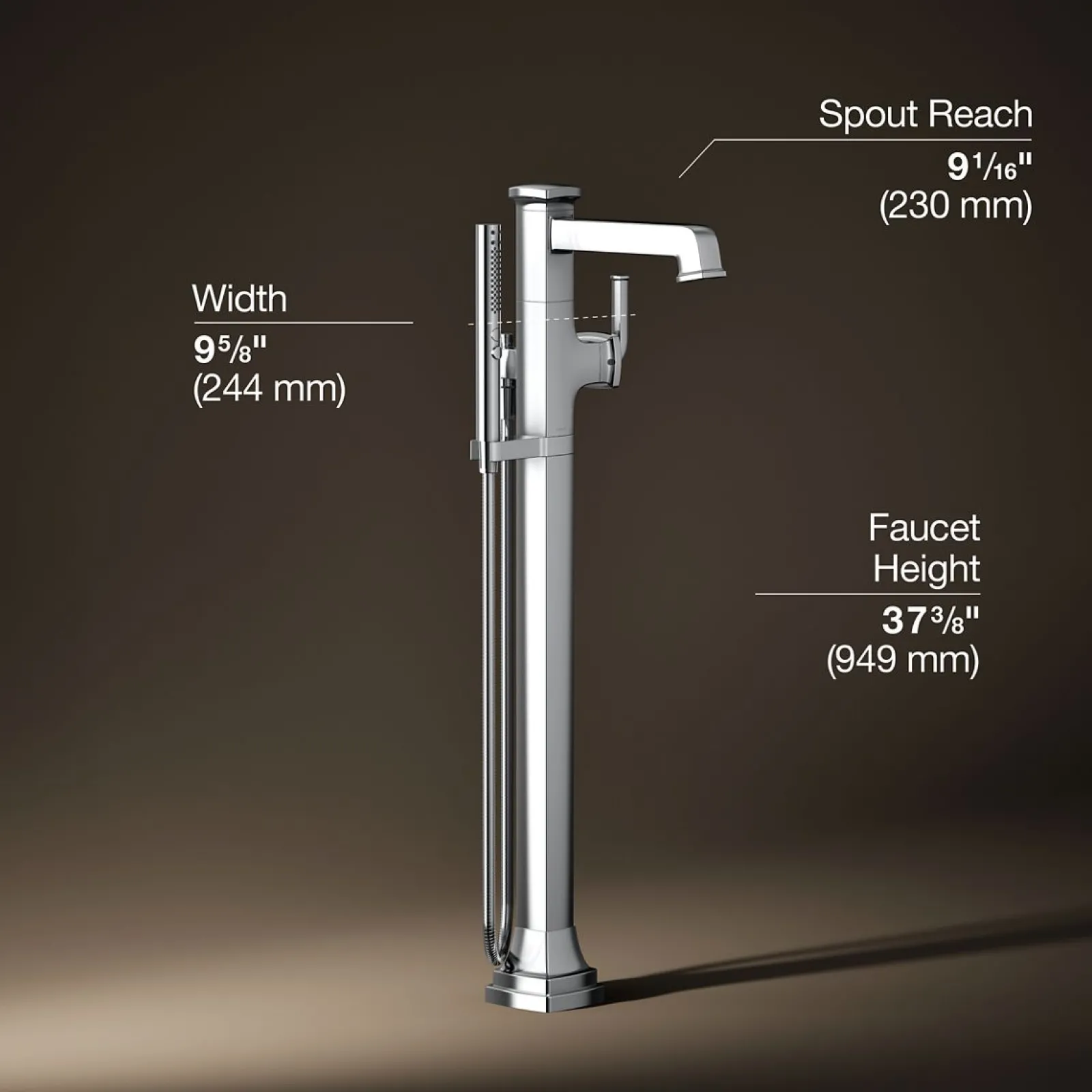 Floor-mount bath filler trim with handshower^Kohler Discount