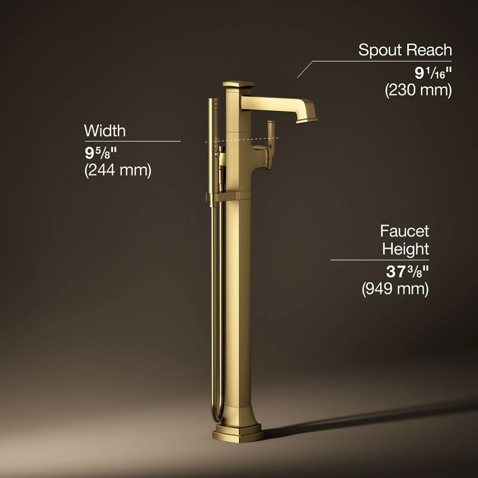 Floor-mount bath filler trim with handshower^Kohler Discount