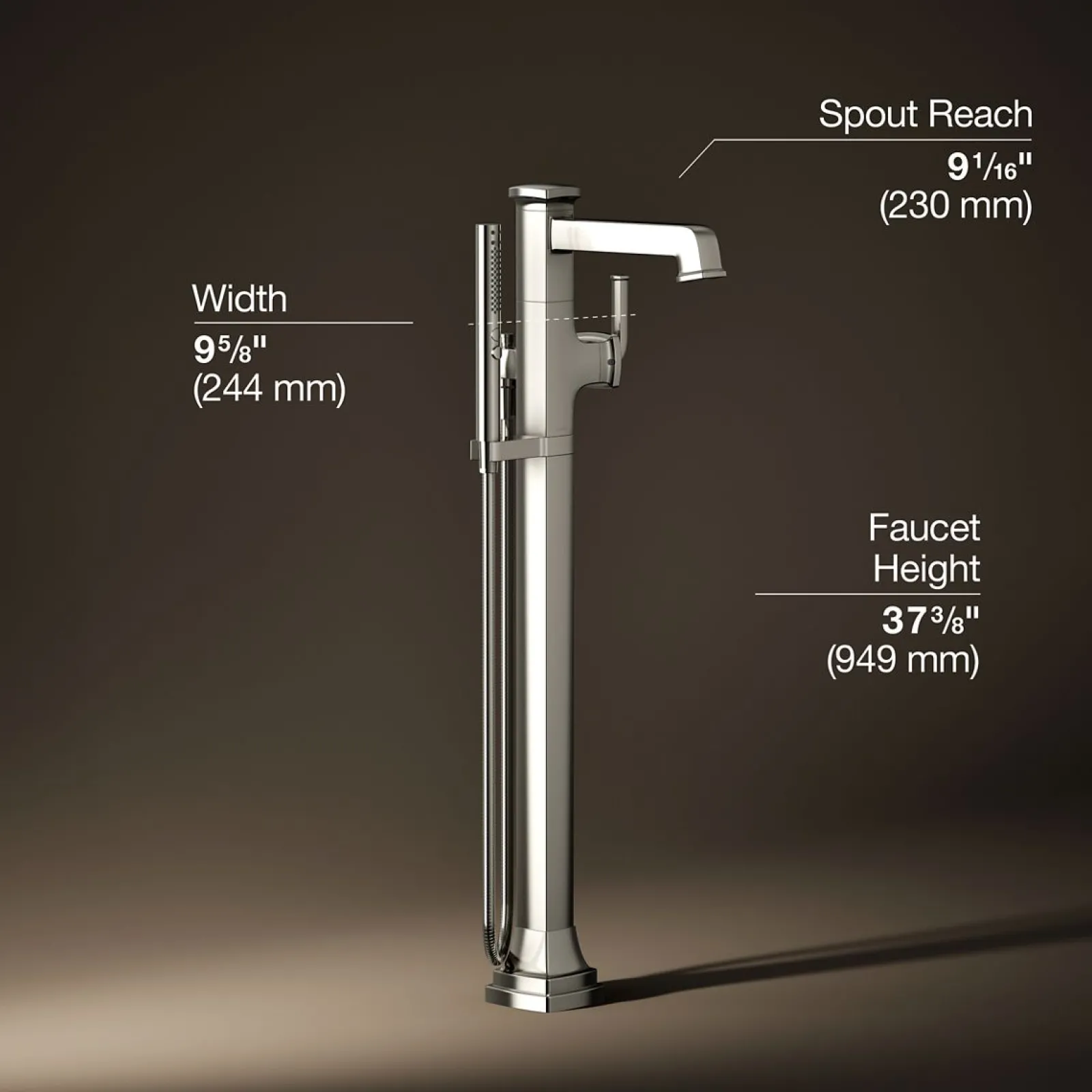 Floor-mount bath filler trim with handshower^Kohler Discount