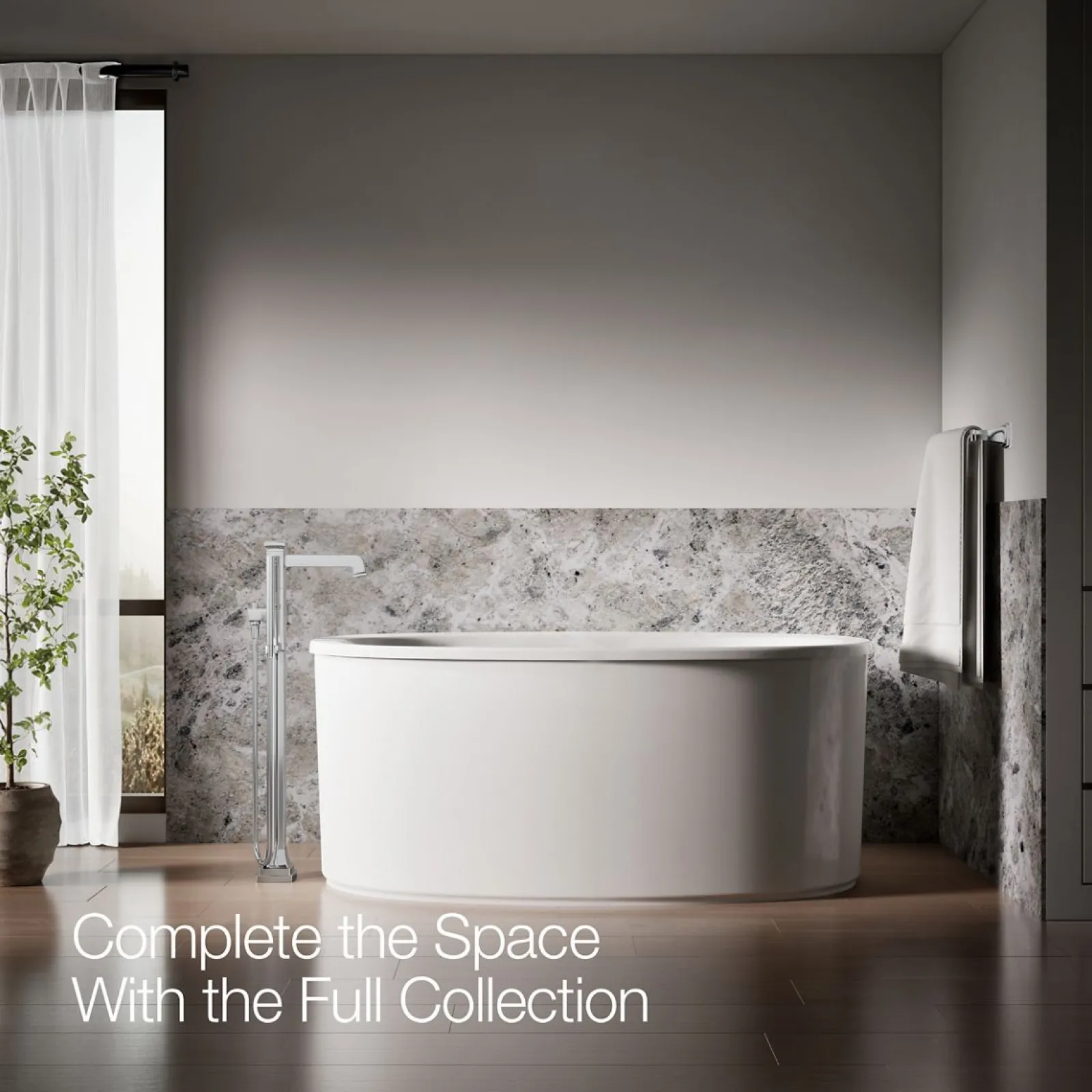 Floor-mount bath filler trim with handshower^Kohler Discount