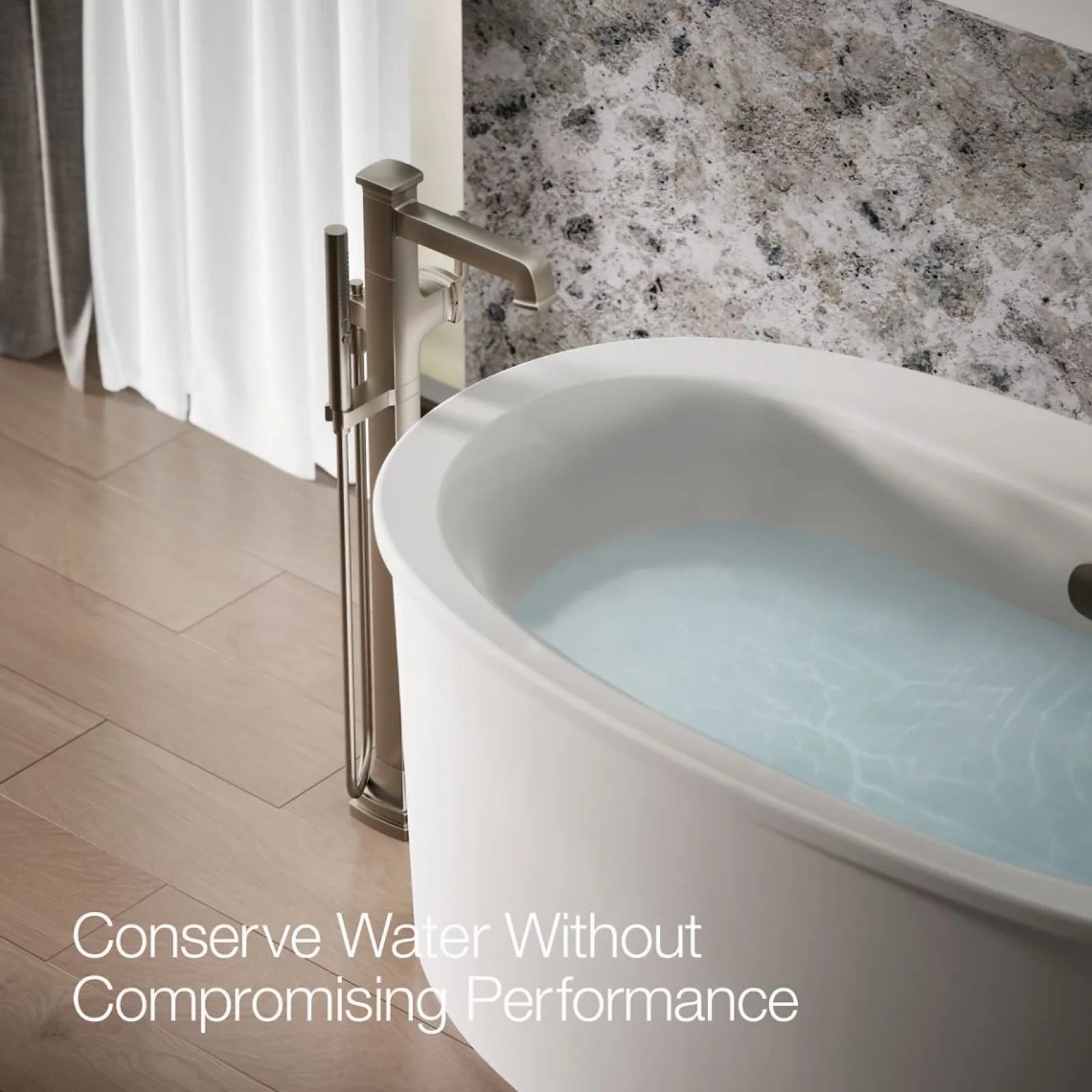 Floor-mount bath filler trim with handshower^Kohler Discount