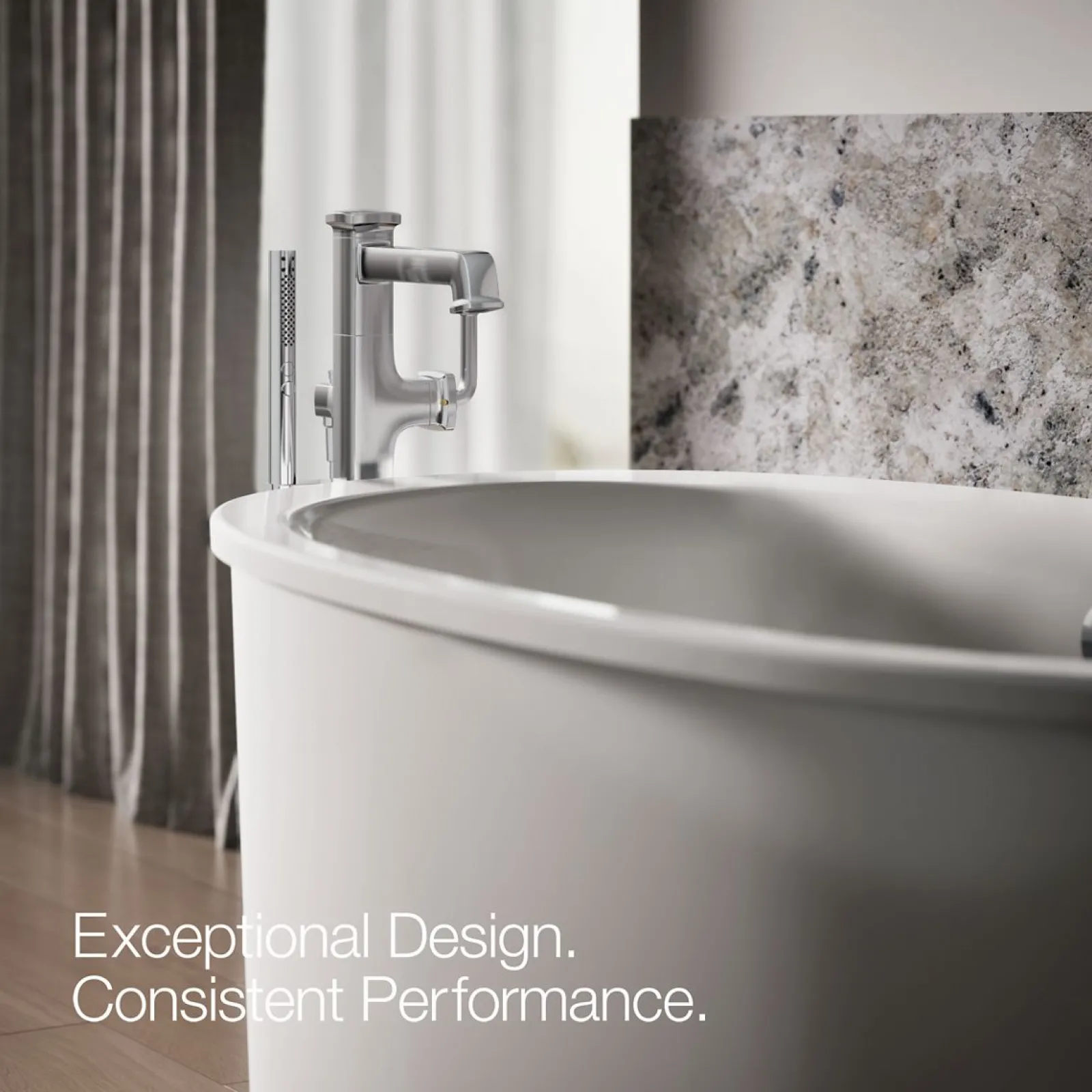 Floor-mount bath filler trim with handshower^Kohler Discount