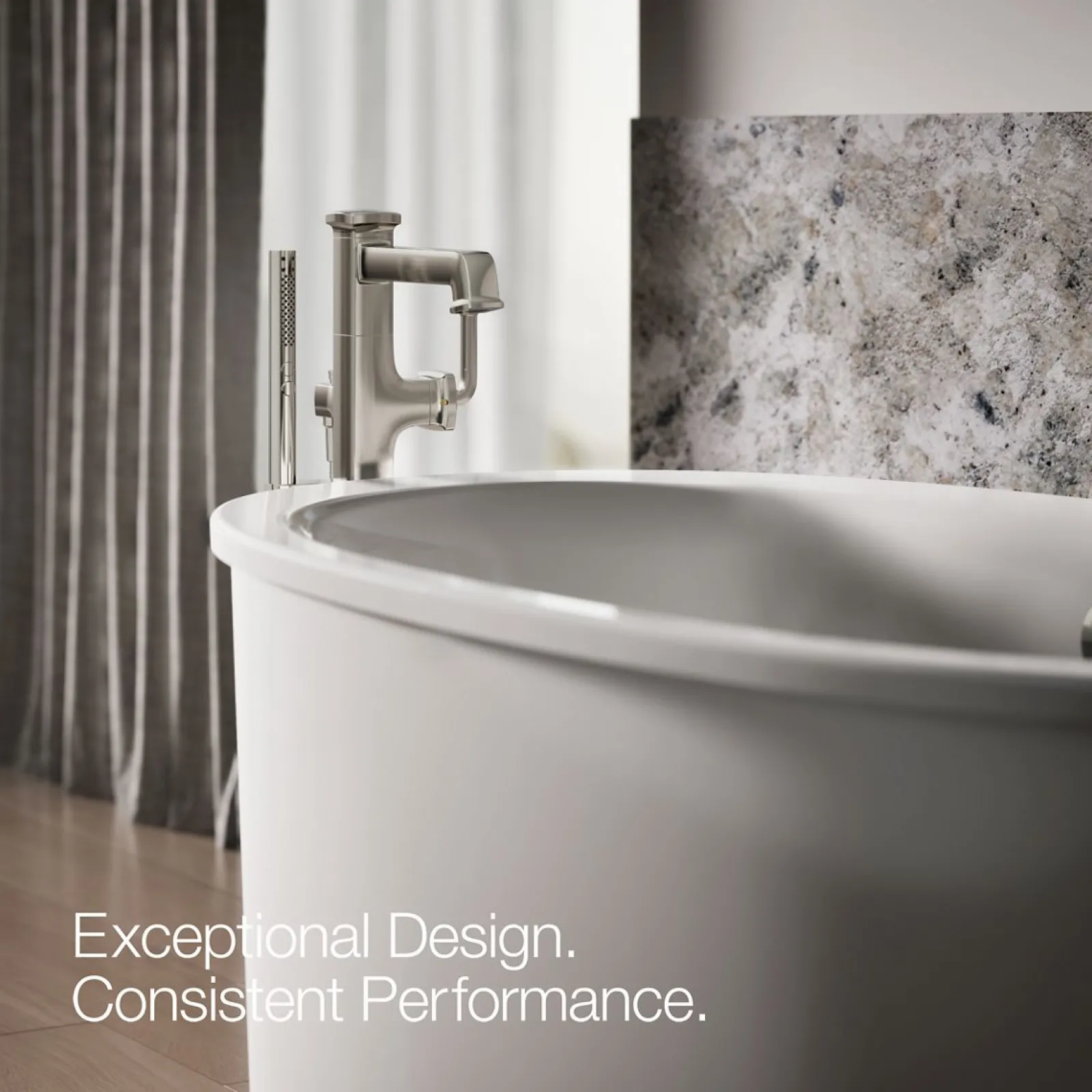 Floor-mount bath filler trim with handshower^Kohler Discount