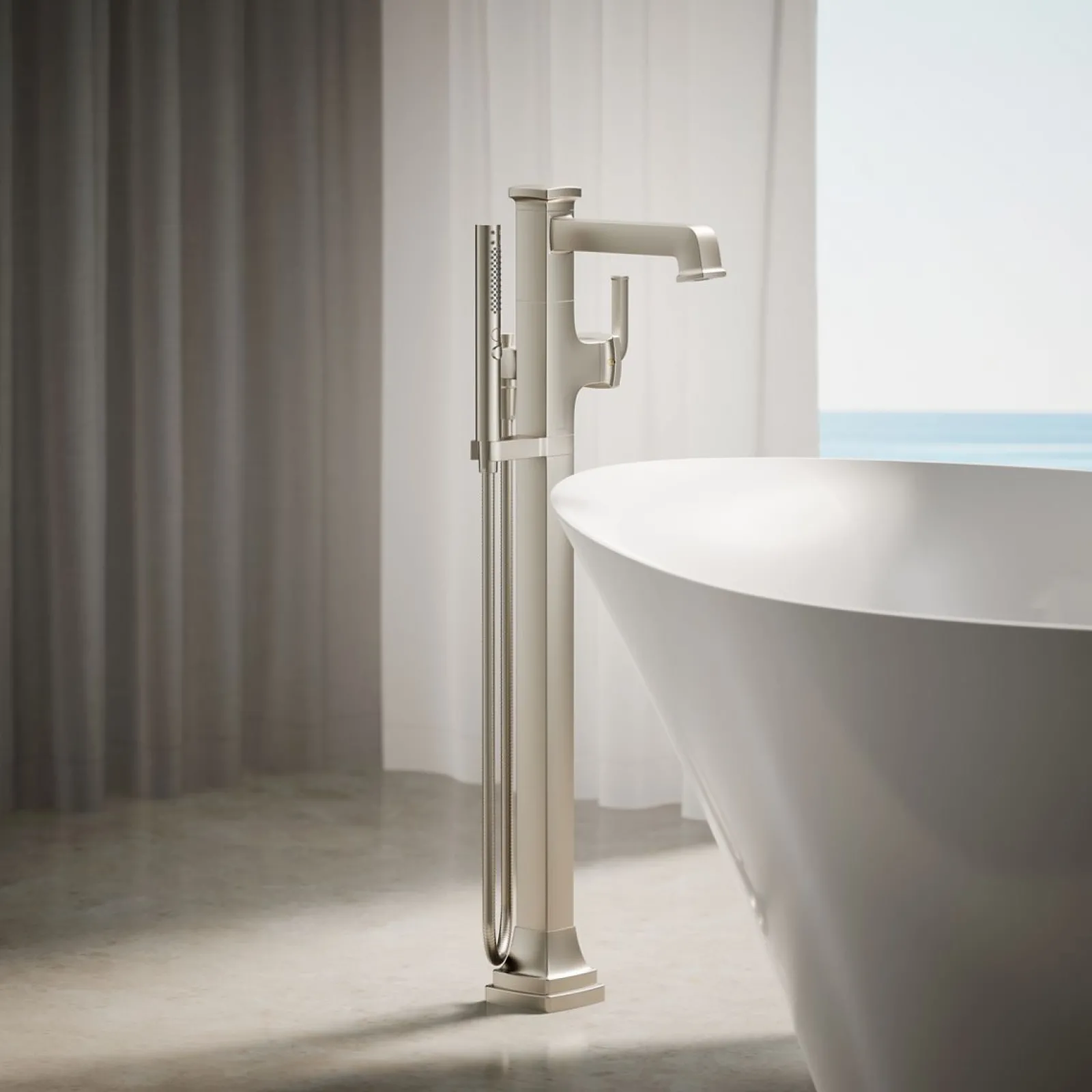 Floor-mount bath filler trim with handshower^Kohler Discount