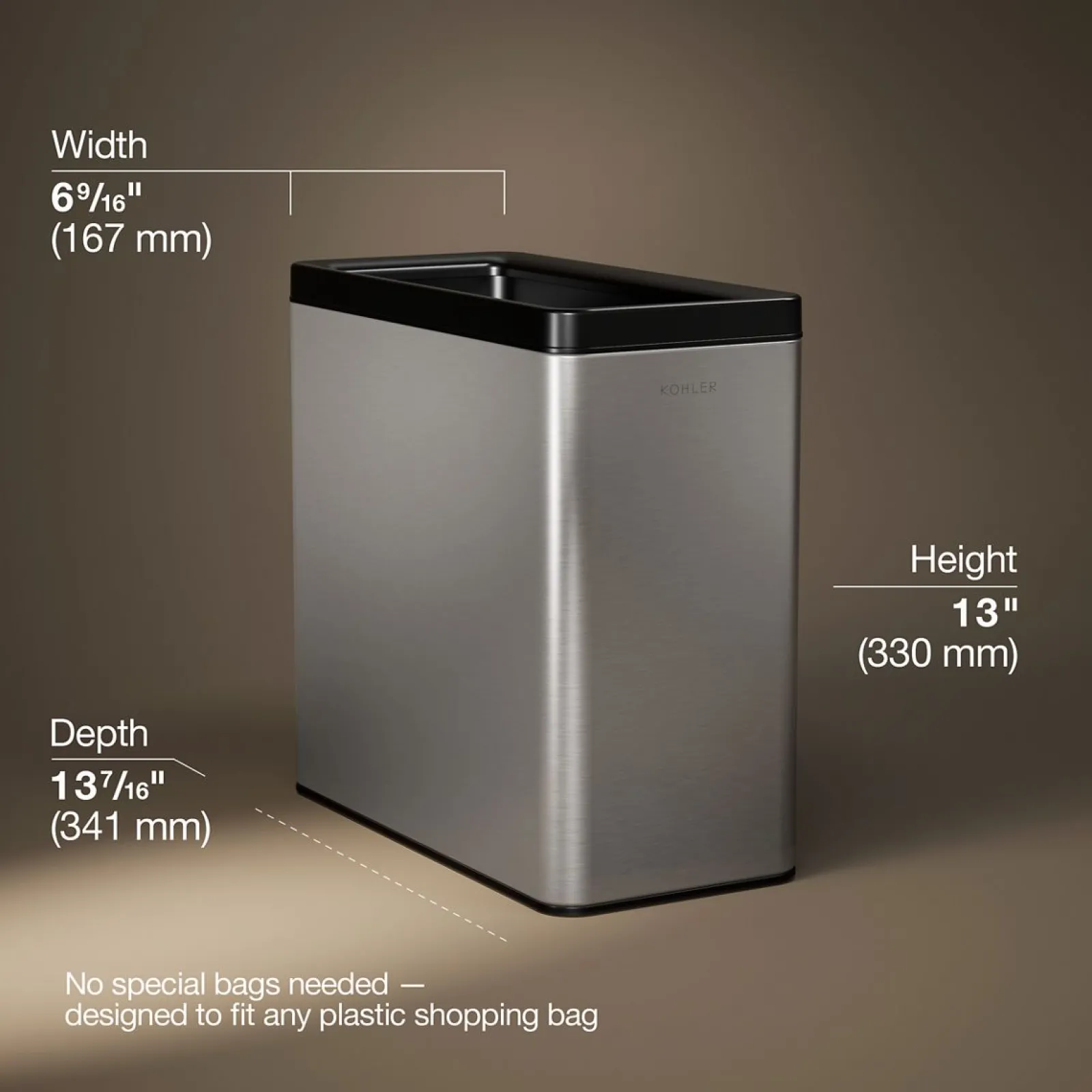 3-gallon open-top trash can^Kohler Sale