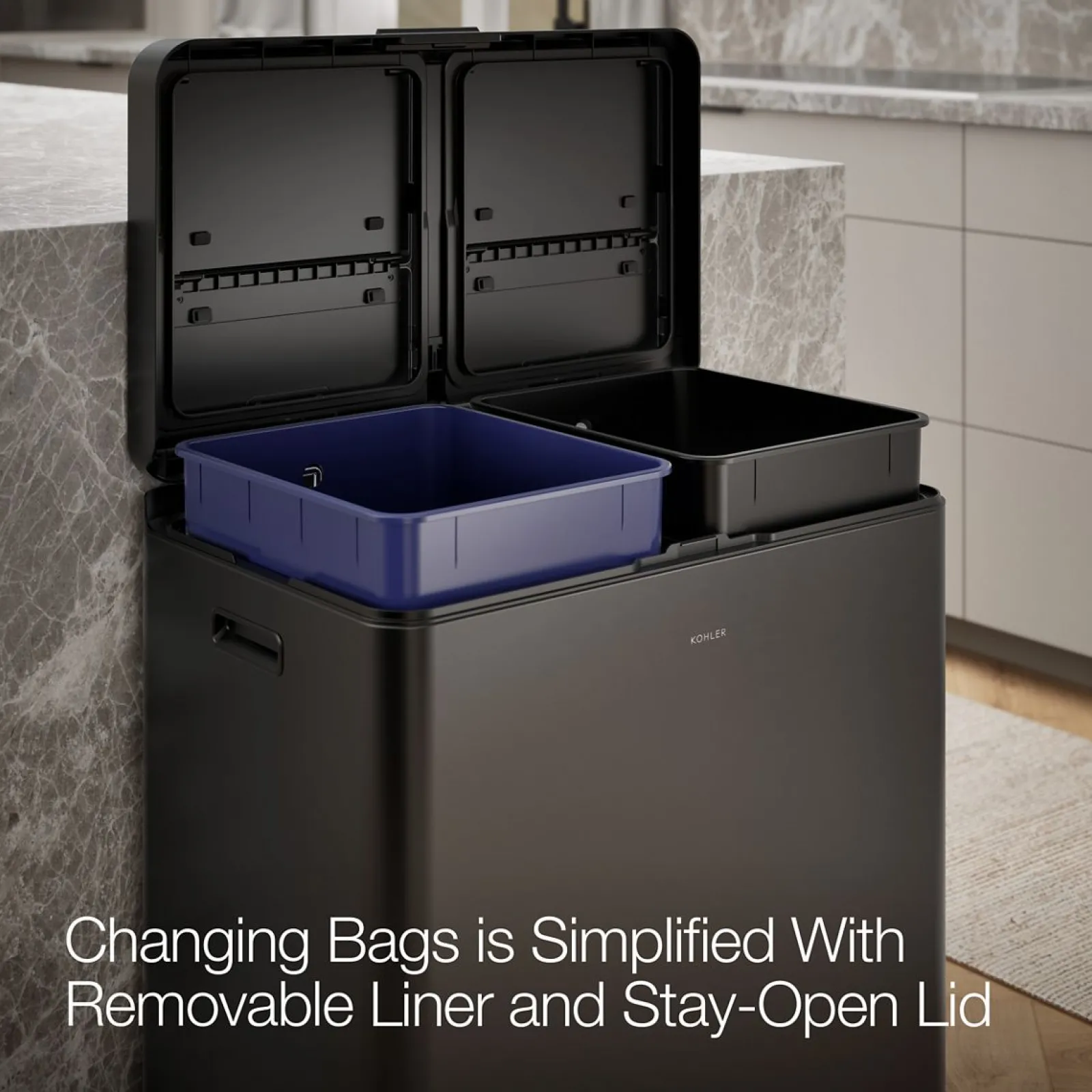 21.7-gallon dual-bin step trash can^Kohler Clearance