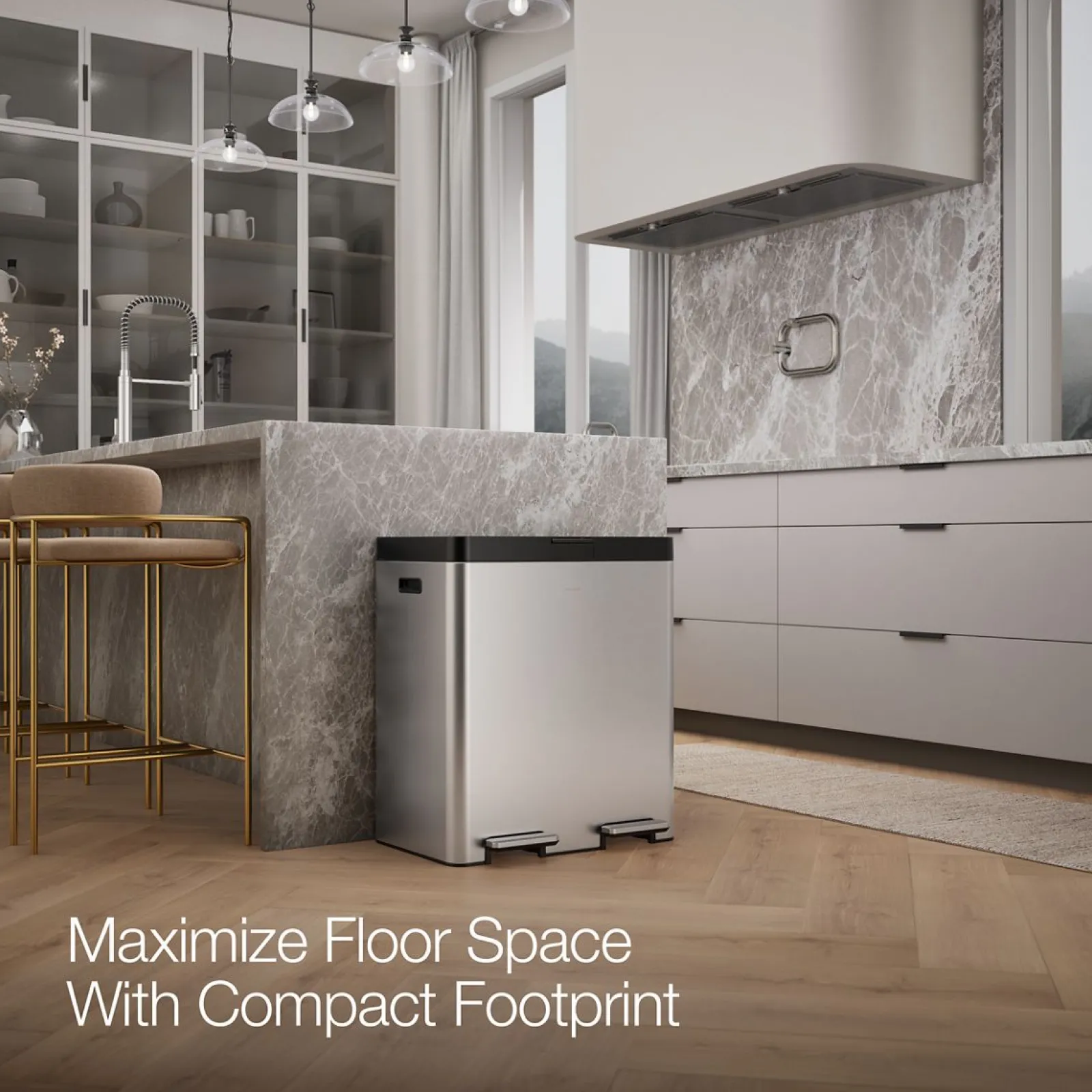 21.7-gallon dual-bin step trash can^Kohler Clearance
