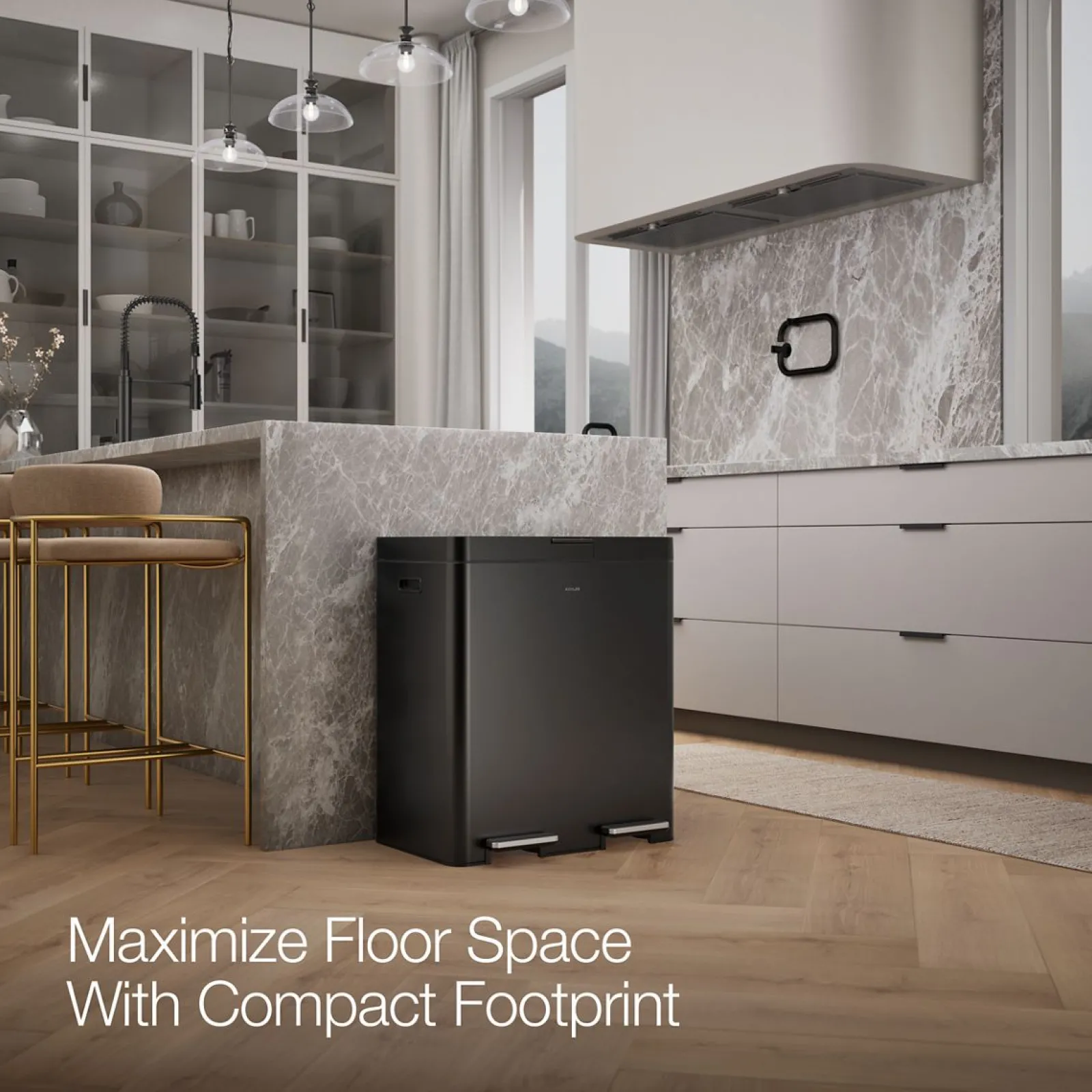 21.7-gallon dual-bin step trash can^Kohler Clearance