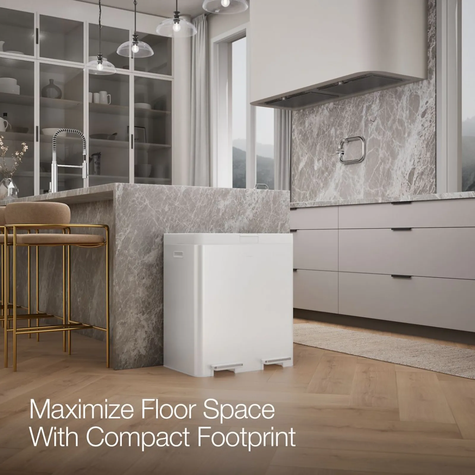 21.7-gallon dual-bin step trash can^Kohler Clearance