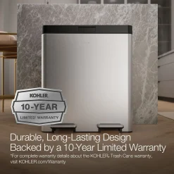21.7-gallon dual-bin step trash can^Kohler Clearance