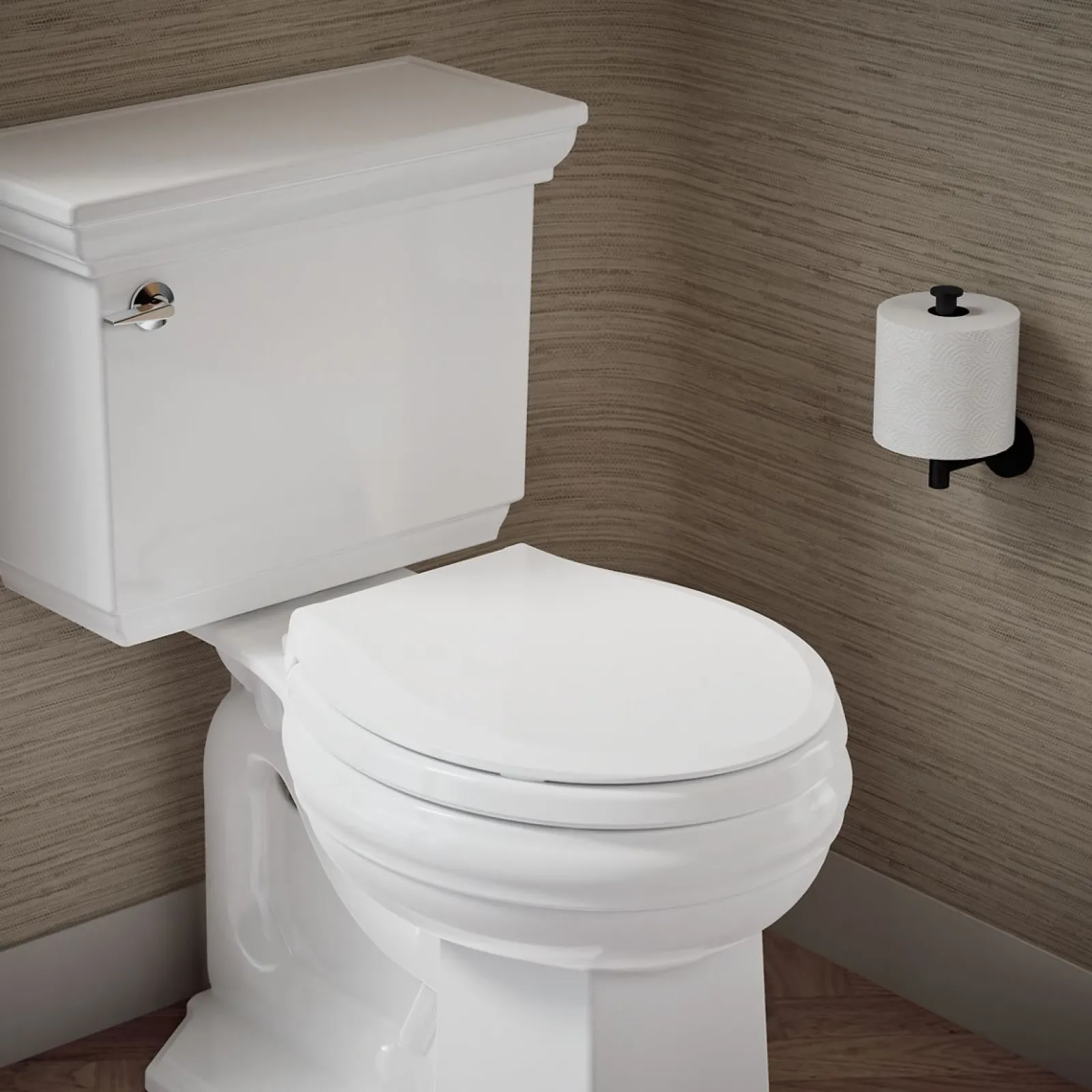 Heated ReadyLatch® Quiet-Close™ round-front toilet seat^Kohler Online