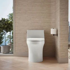 Hidden cord one-piece compact elongated toilet with concealed trapway, 1.28 gpf toilet^Kohler Clearance