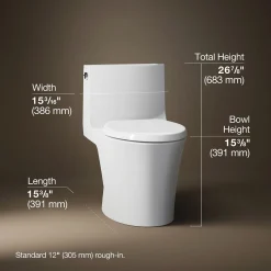 Hidden cord one-piece elongated toilet with skirted trapway, dual-flush^Kohler Hot