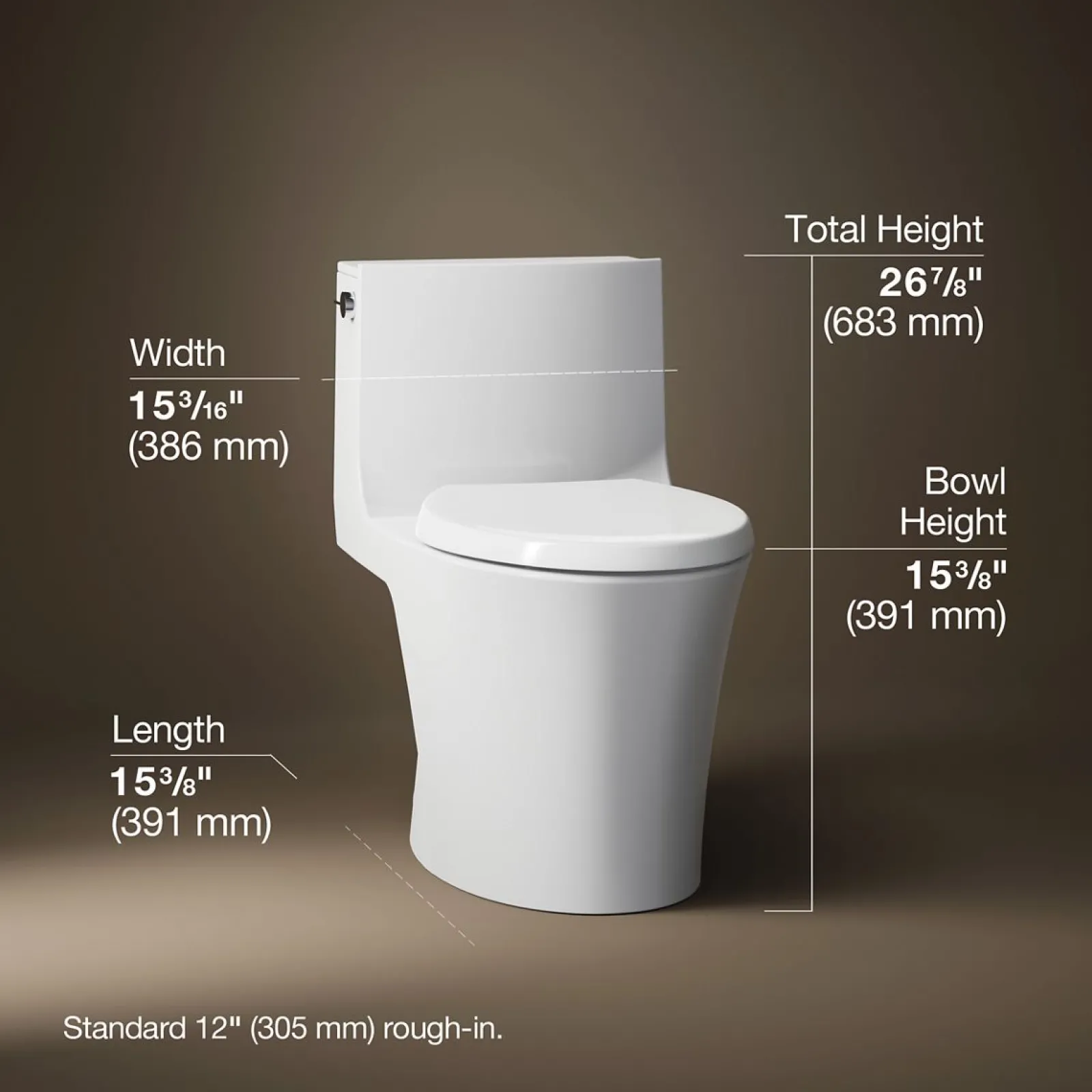 Hidden cord one-piece elongated toilet with skirted trapway, dual-flush^Kohler Hot