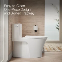 Hidden cord one-piece elongated toilet with skirted trapway, dual-flush^Kohler Hot
