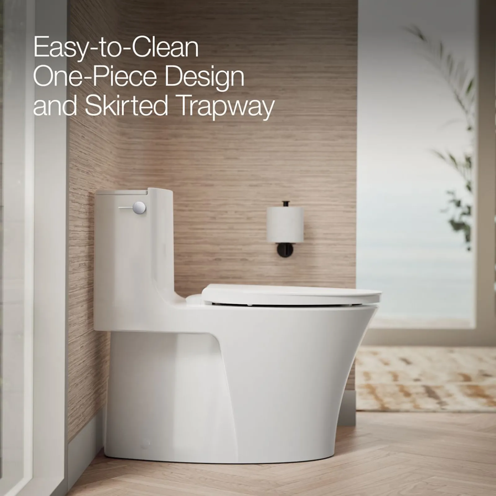 Hidden cord one-piece elongated toilet with skirted trapway, dual-flush^Kohler Hot