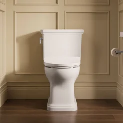 Hidden cord two-piece elongated toilet with skirted trapway, 1.28 gpf^Kohler Discount