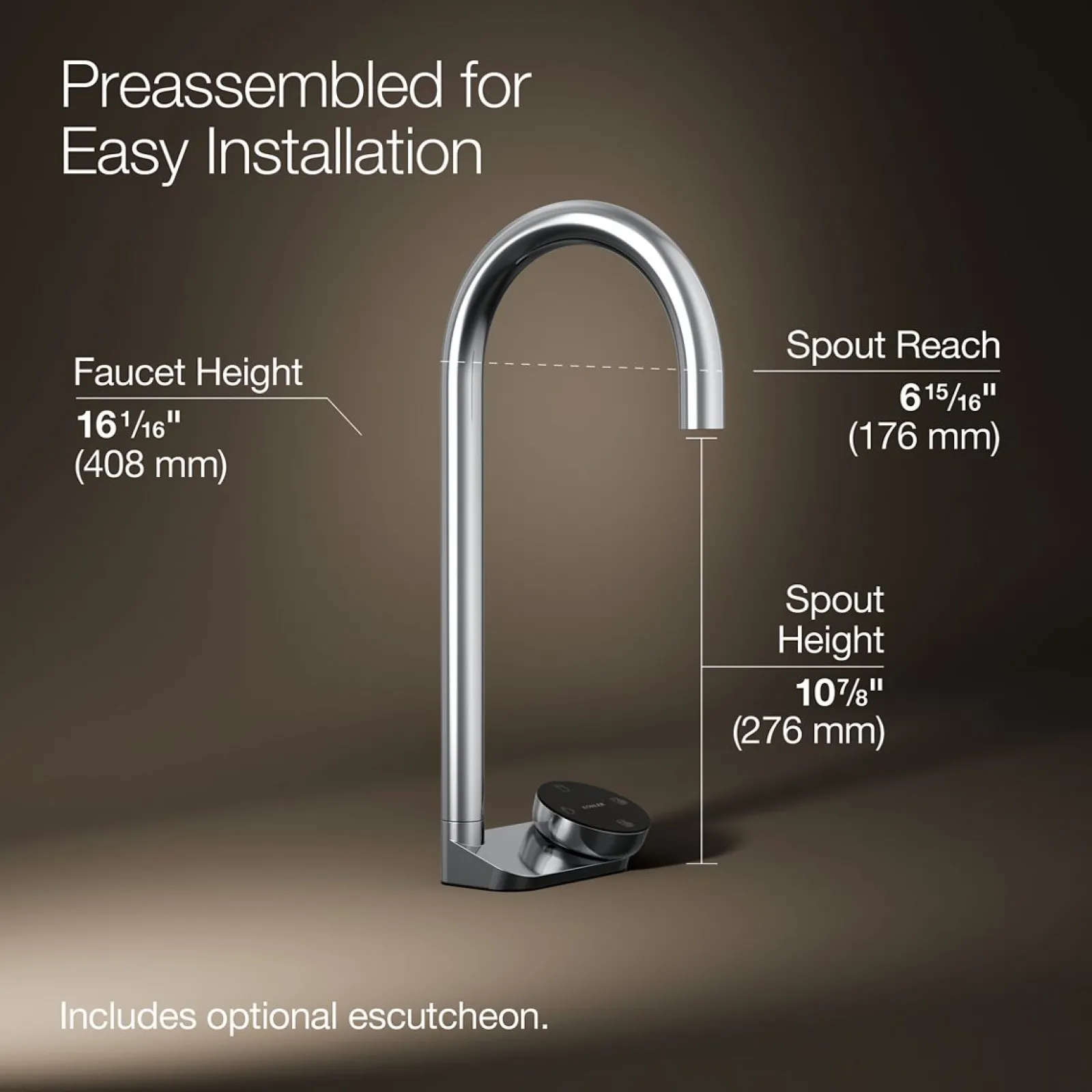 4-in-1 tall arc beverage faucet^Kohler New