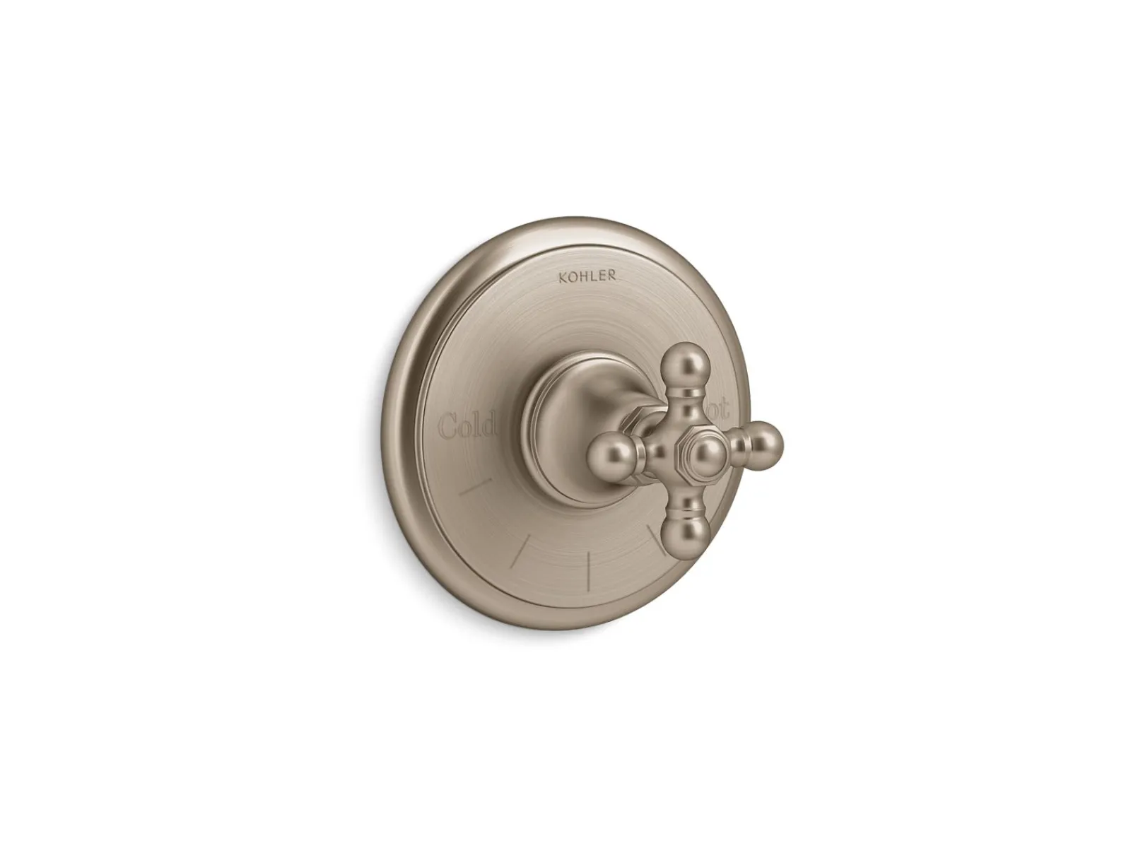 MasterShower® temperature control valve trim with cross handle^Kohler Online
