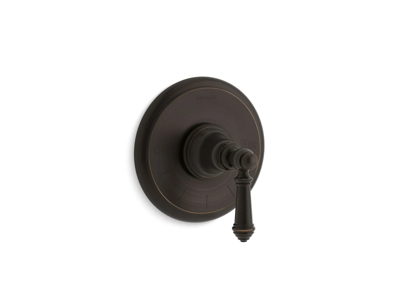 MasterShower® temperature control valve trim with lever handle^Kohler Hot