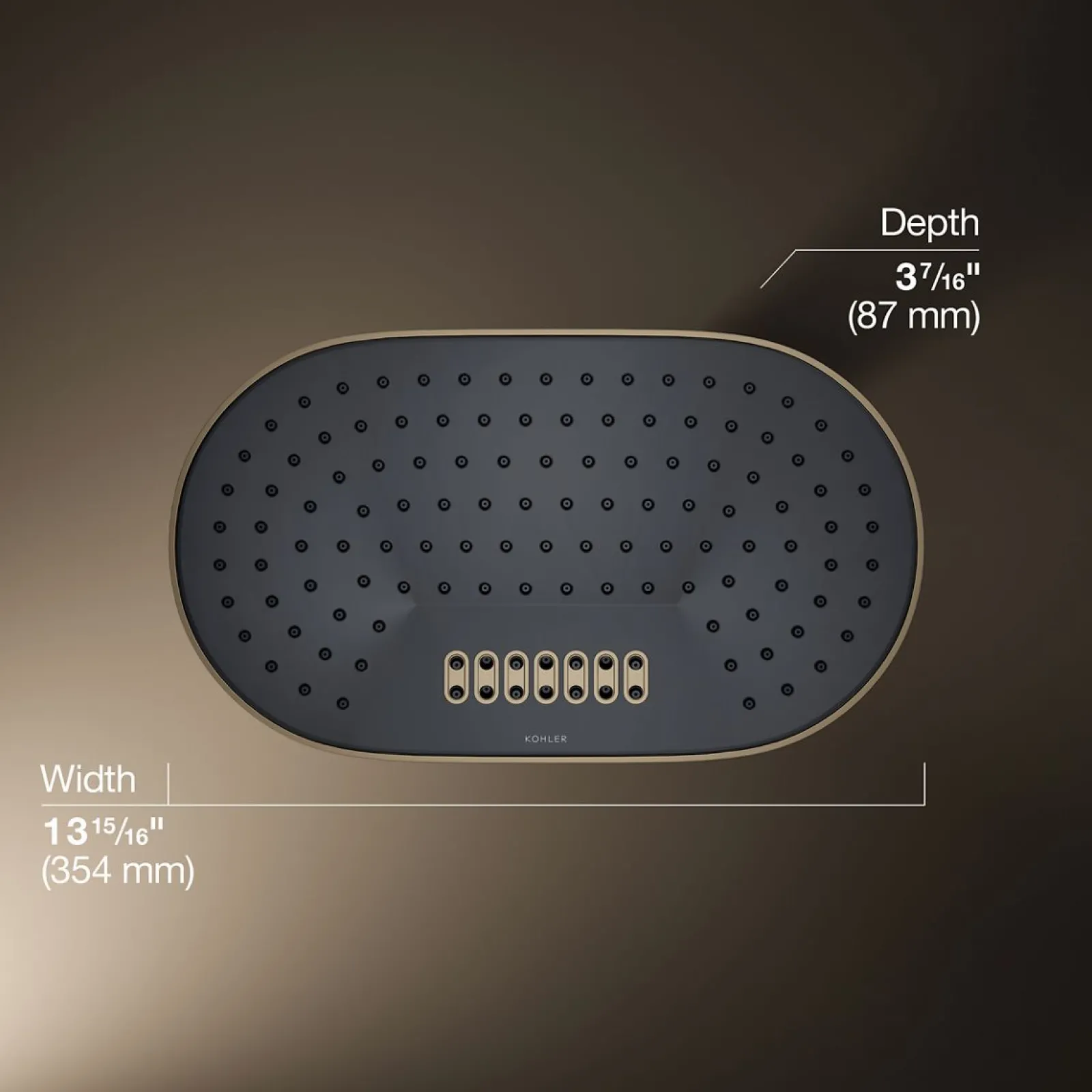 Oblong 14" two-function rainhead, 1.75 gpm^Kohler Online