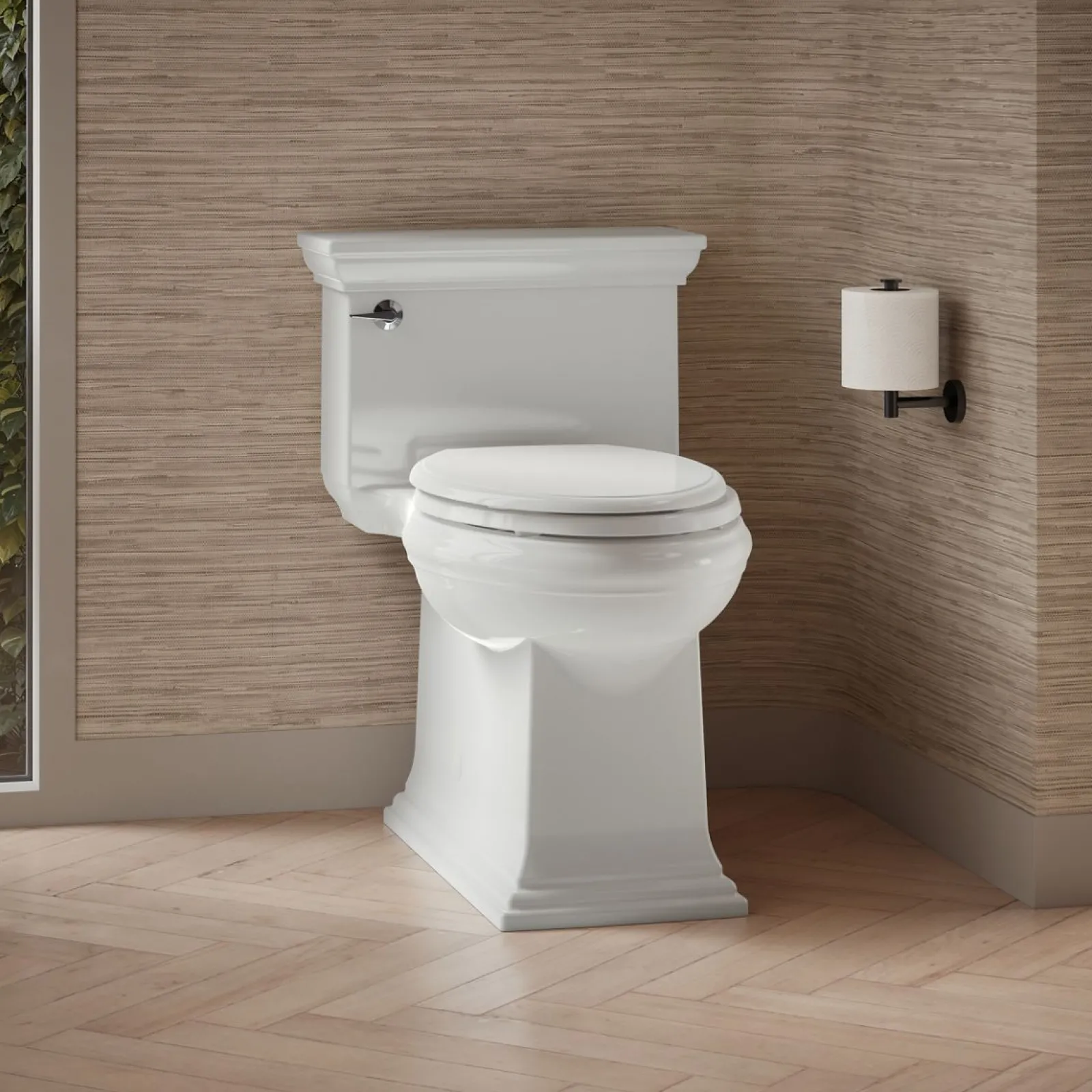 One-piece compact elongated toilet with skirted trapway, 1.28 gpf^Kohler Best