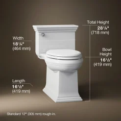 One-piece compact elongated toilet with skirted trapway, 1.28 gpf^Kohler Best
