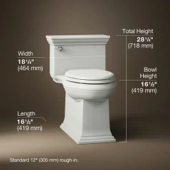 One-piece compact elongated toilet with skirted trapway, 1.28 gpf^Kohler Best