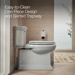 One-piece compact elongated toilet with skirted trapway, 1.28 gpf^Kohler Best