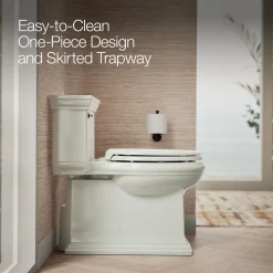 One-piece compact elongated toilet with skirted trapway, 1.28 gpf^Kohler Best