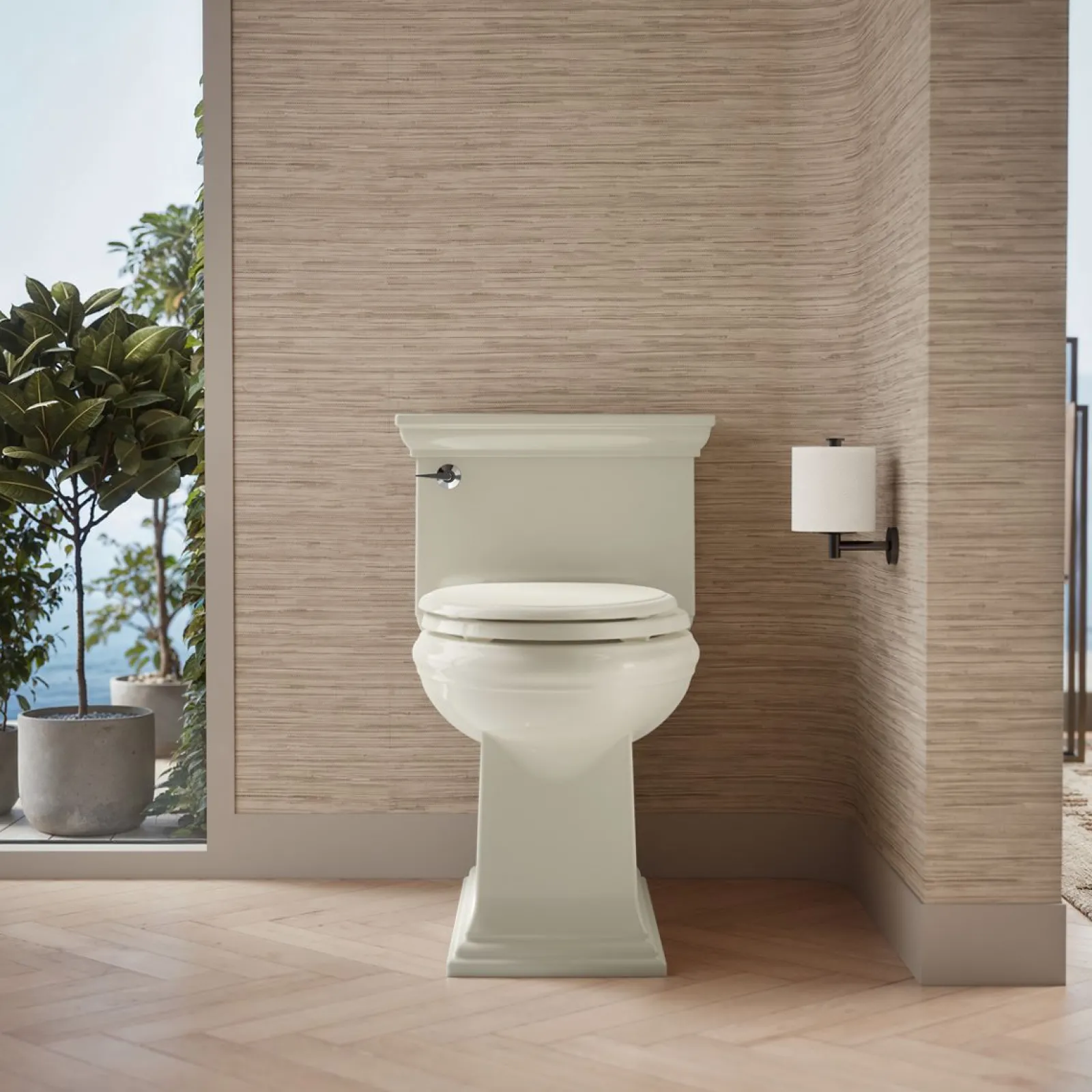 One-piece compact elongated toilet with skirted trapway, 1.28 gpf^Kohler Best