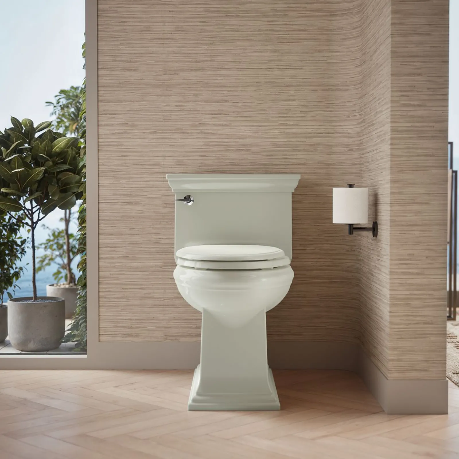 One-piece compact elongated toilet with skirted trapway, 1.28 gpf^Kohler Best