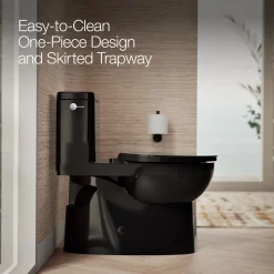 One-piece compact elongated toilet with skirted trapway, 1.28 gpf^Kohler Best