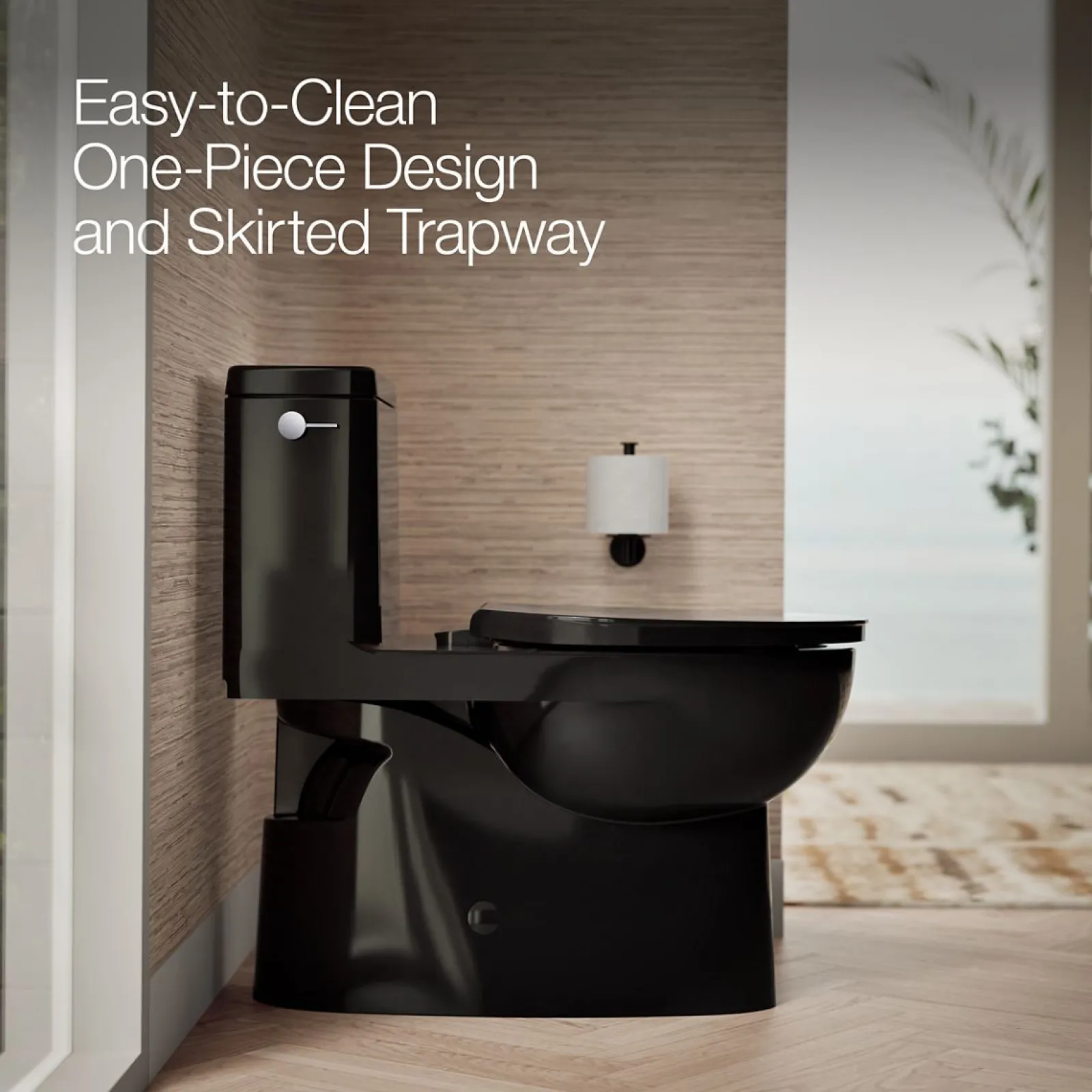One-piece compact elongated toilet with skirted trapway, 1.28 gpf^Kohler Best