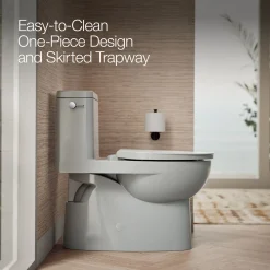 One-piece compact elongated toilet with skirted trapway, 1.28 gpf^Kohler Best