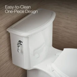 One-piece compact elongated toilet with skirted trapway, 1.28 gpf^Kohler New