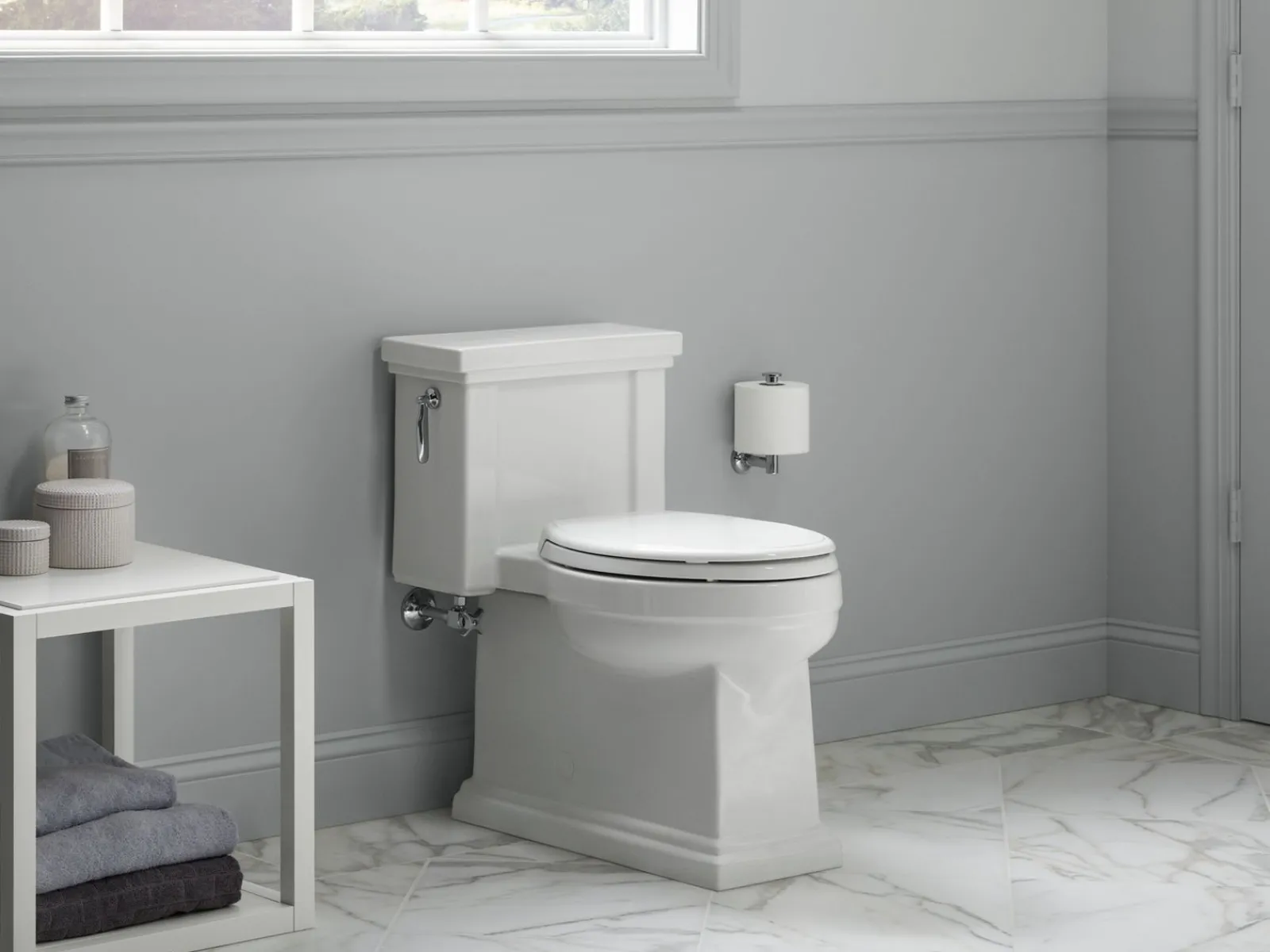 One-piece compact elongated toilet with skirted trapway, 1.28 gpf^Kohler Sale
