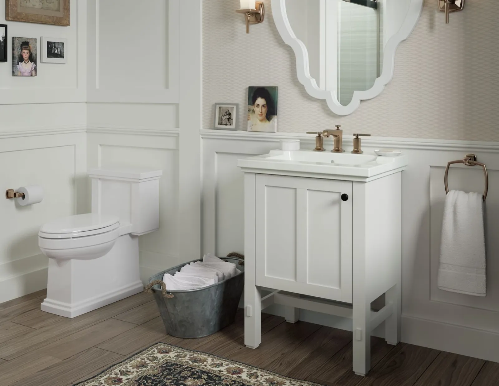 One-piece compact elongated toilet with skirted trapway, 1.28 gpf^Kohler Sale