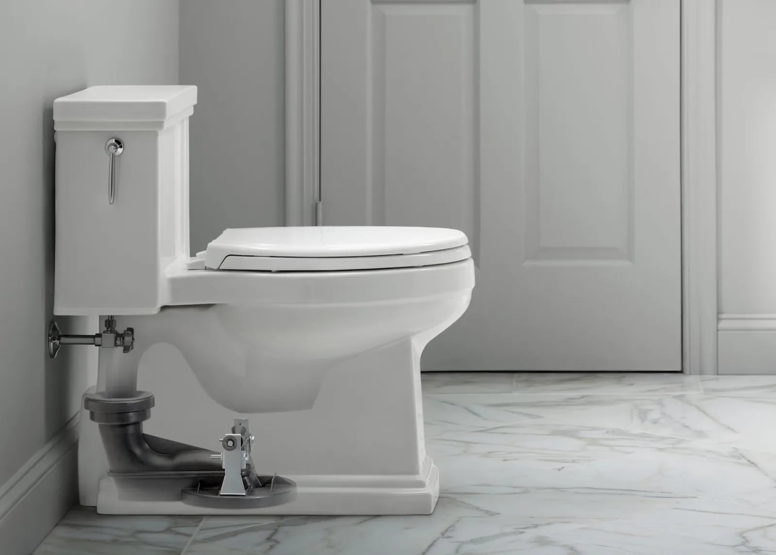 One-piece compact elongated toilet with skirted trapway, 1.28 gpf^Kohler Sale