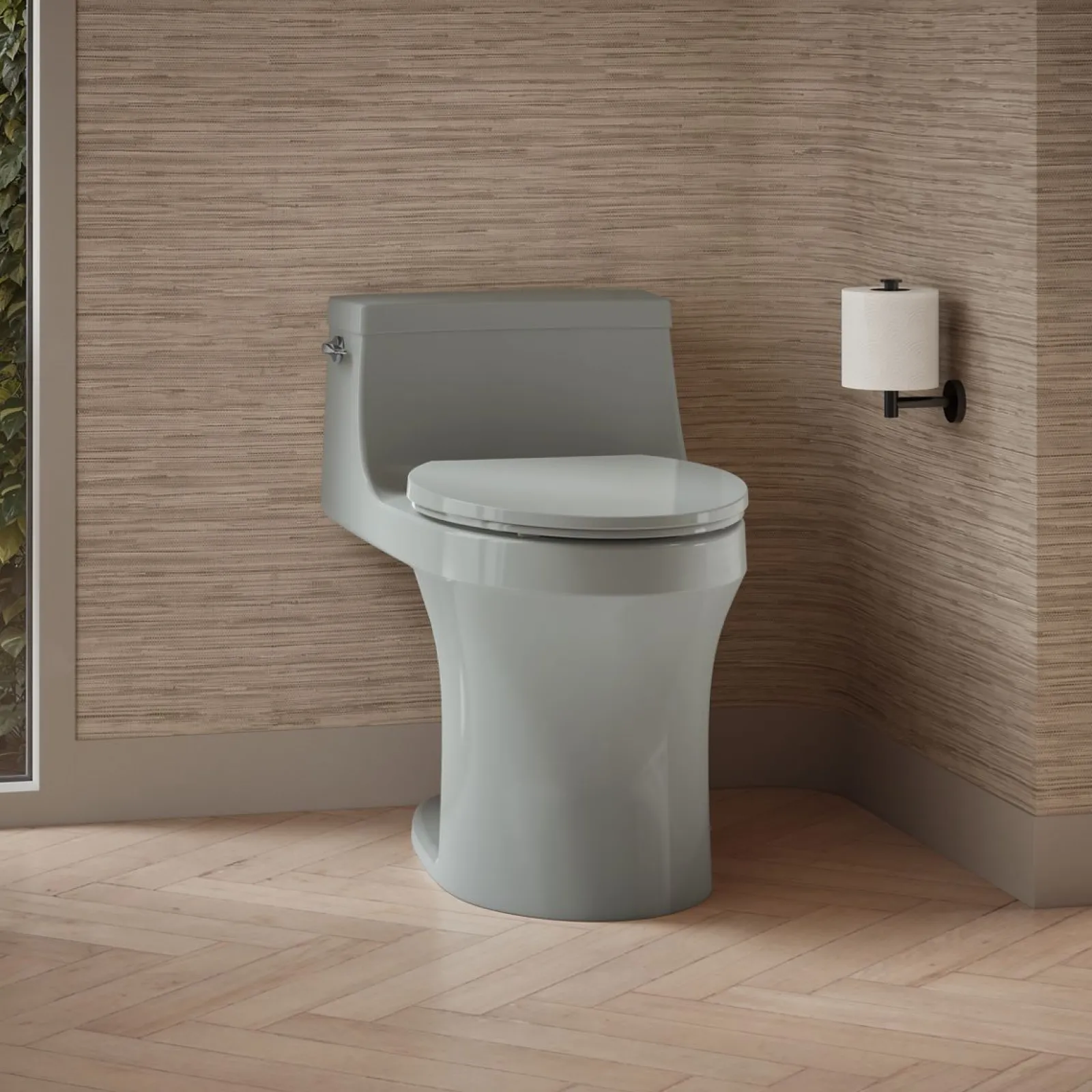 One-piece compact elongated toilet with concealed trapway, 1.28 gpf^Kohler