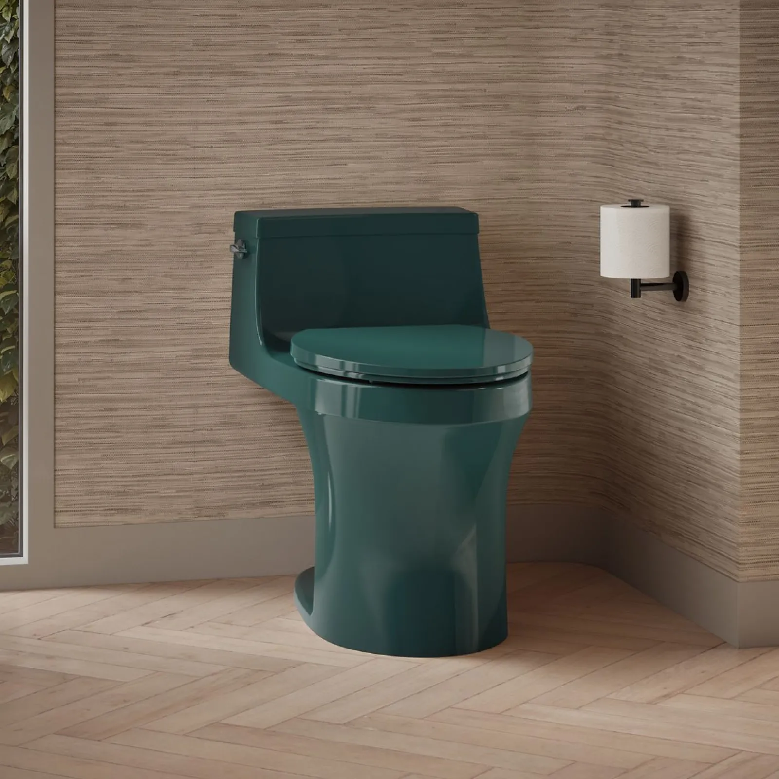 One-piece compact elongated toilet with concealed trapway, 1.28 gpf^Kohler
