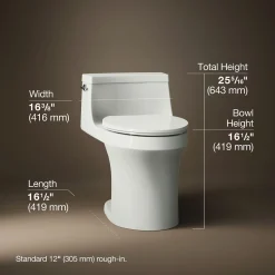 One-piece compact elongated toilet with concealed trapway, 1.28 gpf^Kohler