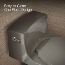 One-piece compact elongated toilet with concealed trapway, 1.28 gpf^Kohler