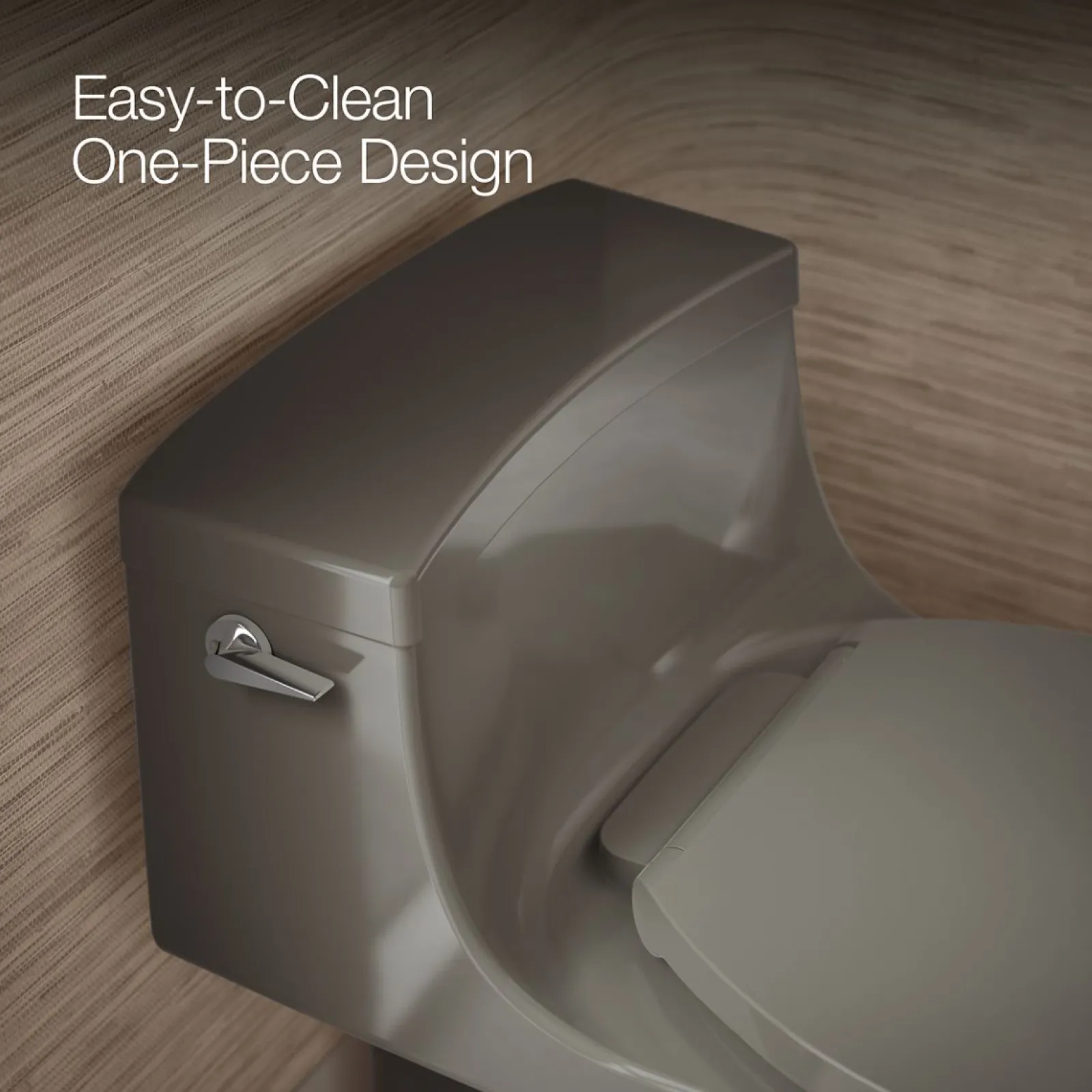 One-piece compact elongated toilet with concealed trapway, 1.28 gpf^Kohler