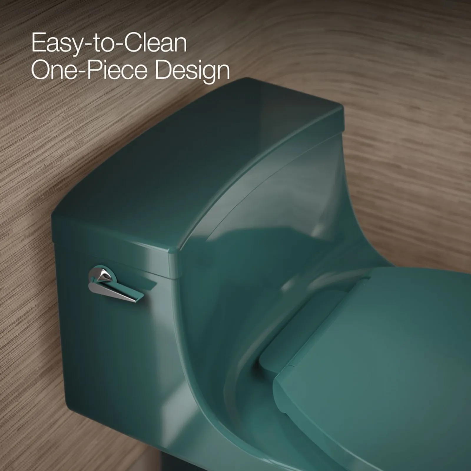 One-piece compact elongated toilet with concealed trapway, 1.28 gpf^Kohler