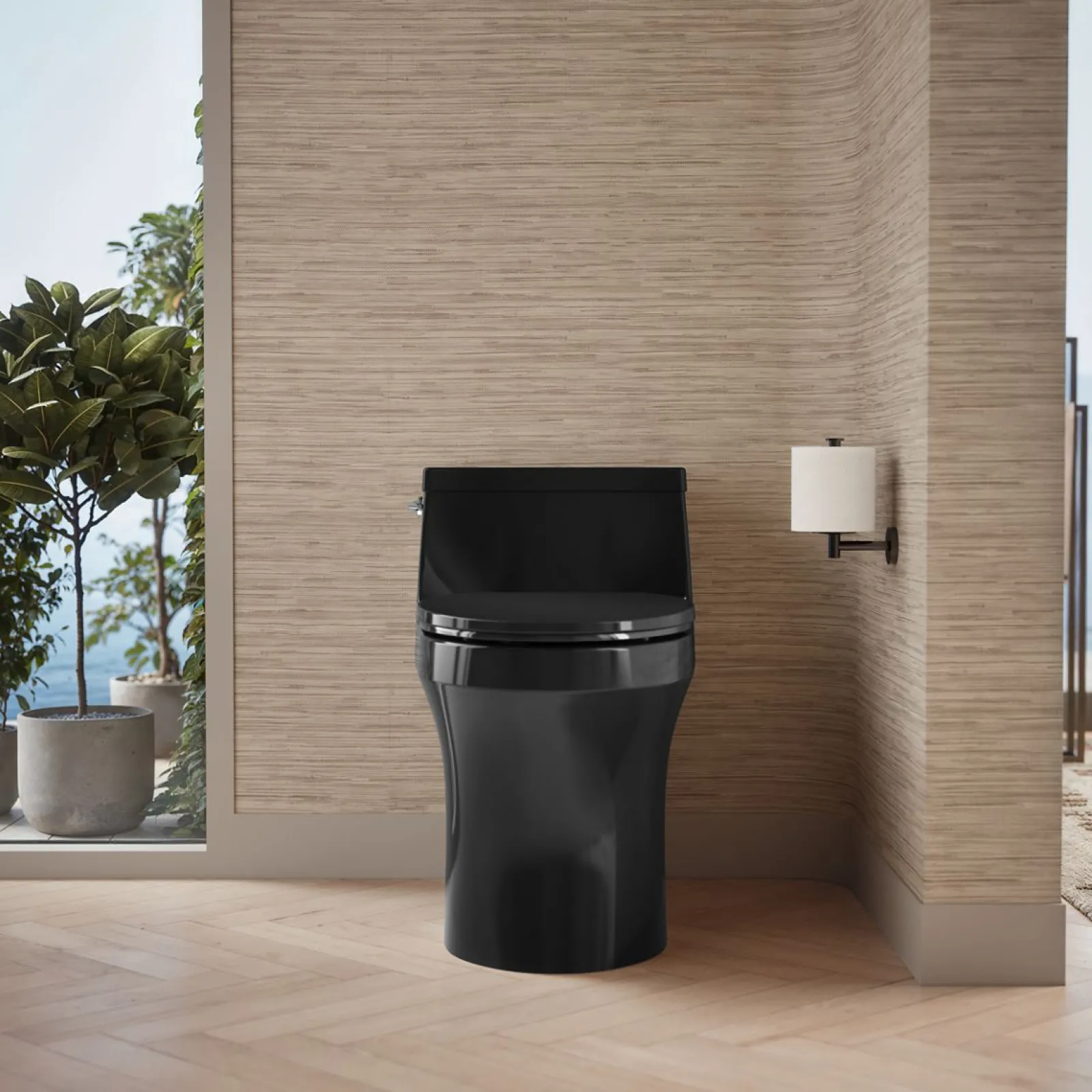 One-piece compact elongated toilet with concealed trapway, 1.28 gpf^Kohler