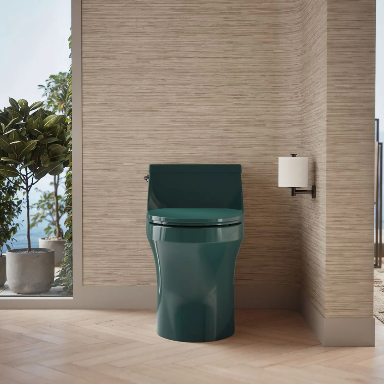 One-piece compact elongated toilet with concealed trapway, 1.28 gpf^Kohler