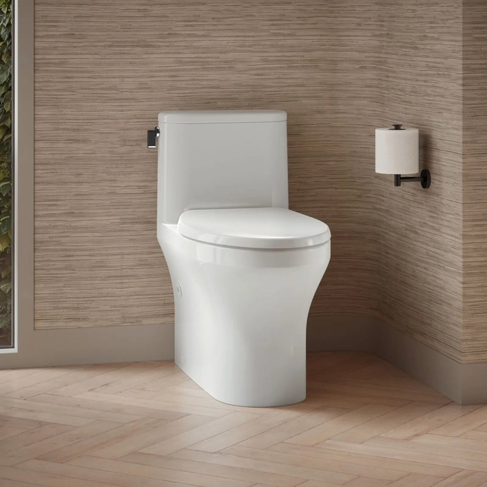 One-piece compact elongated toilet with skirted trapway, 1.28 gpf^Kohler Best