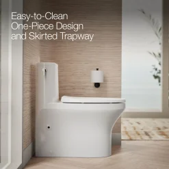 One-piece compact elongated toilet with skirted trapway, 1.28 gpf^Kohler Best